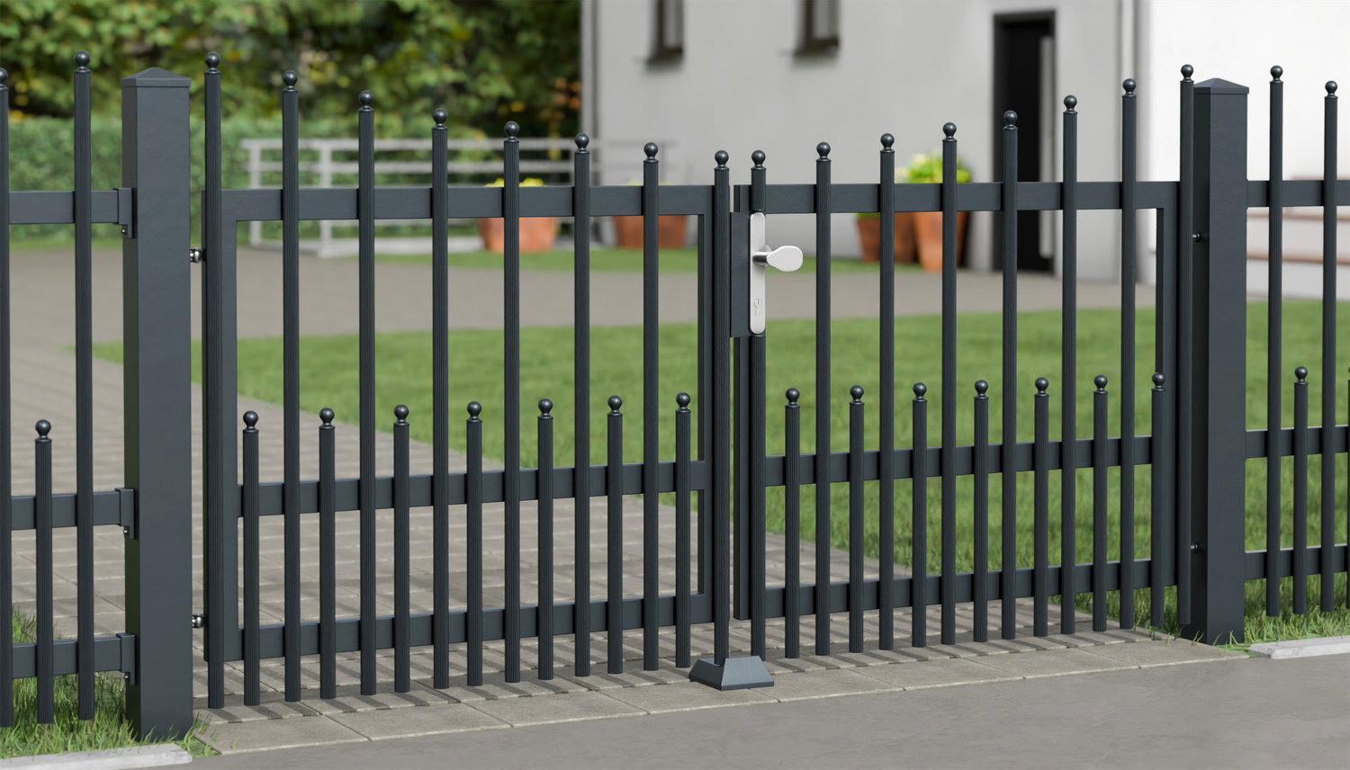 Tuinpoort Aluminium 2-vleugelig Palissaden DPP Elegant, UB