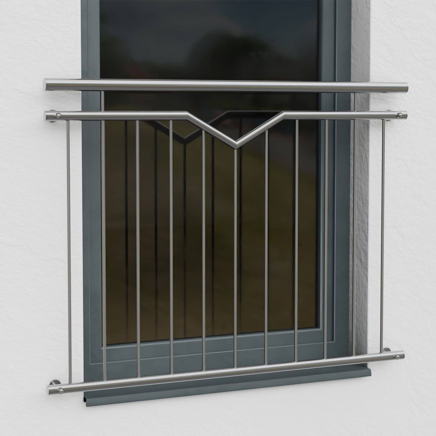 Frans Balkon Roestvrij Staal Enkele V