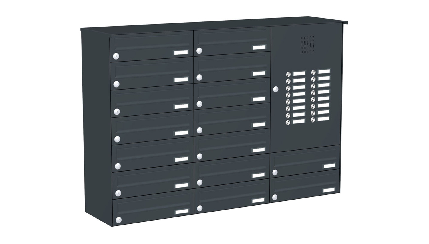 Briefkastenanlage | Aufputz | 16-fach | Waagerecht | Audio | Video | Farbe