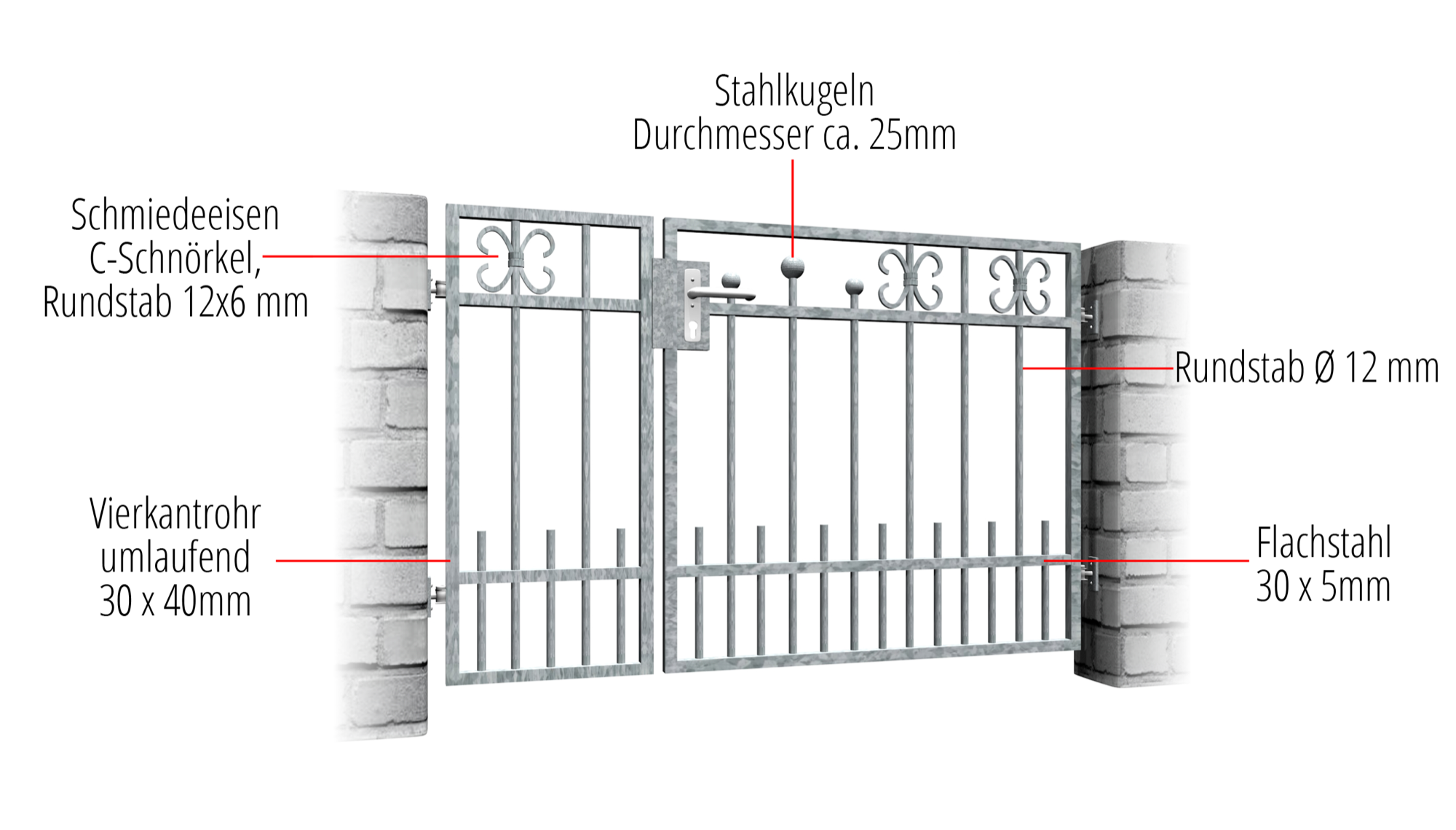 Tuindeur verzinkt 2-vleugelig Berlijn, GE