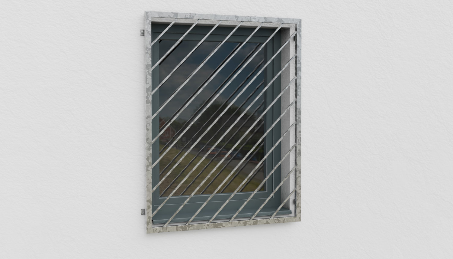 Verzinkt traliewerk Diagonale stang 1