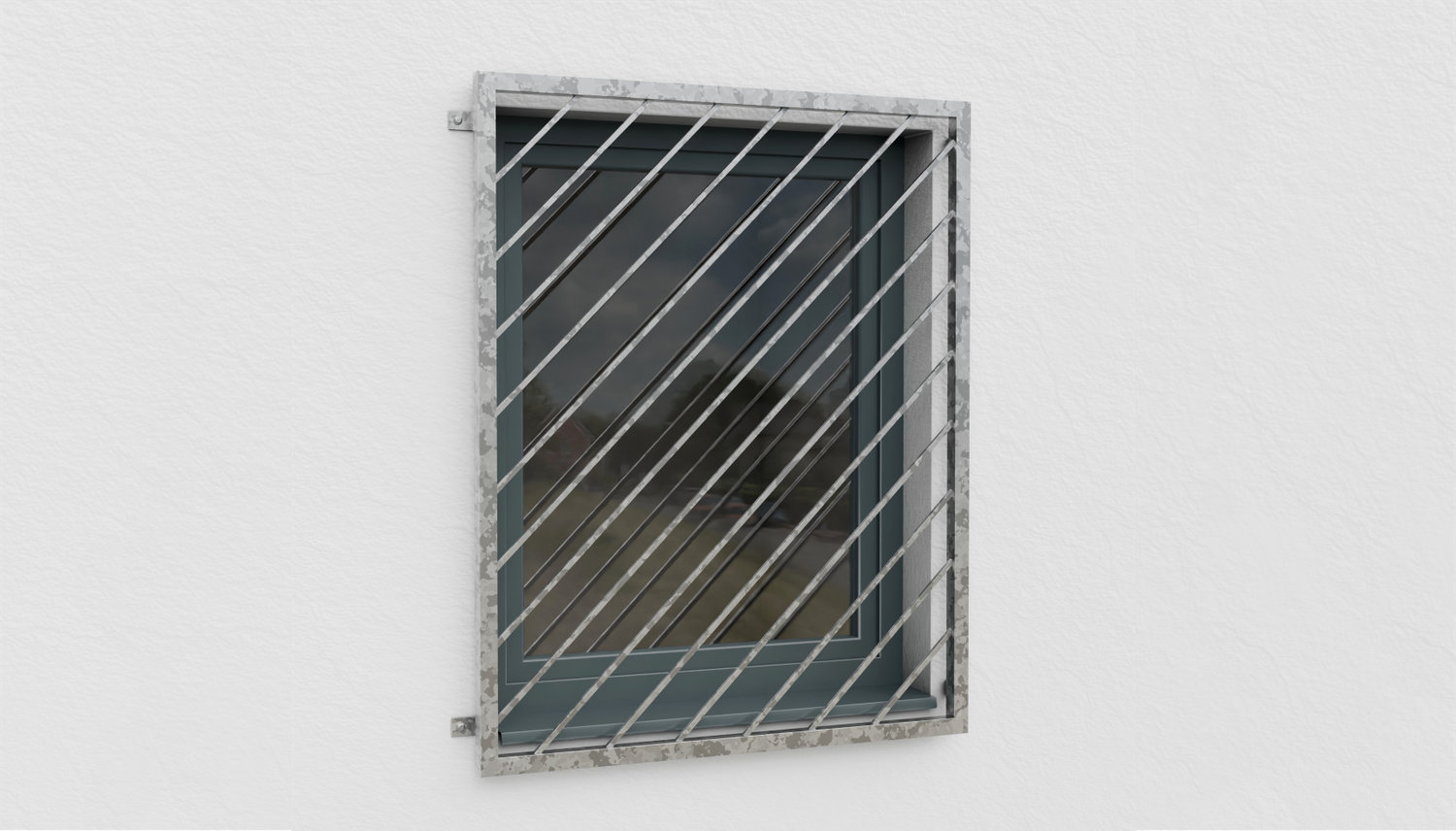 Verzinkt traliewerk Diagonale stang 1