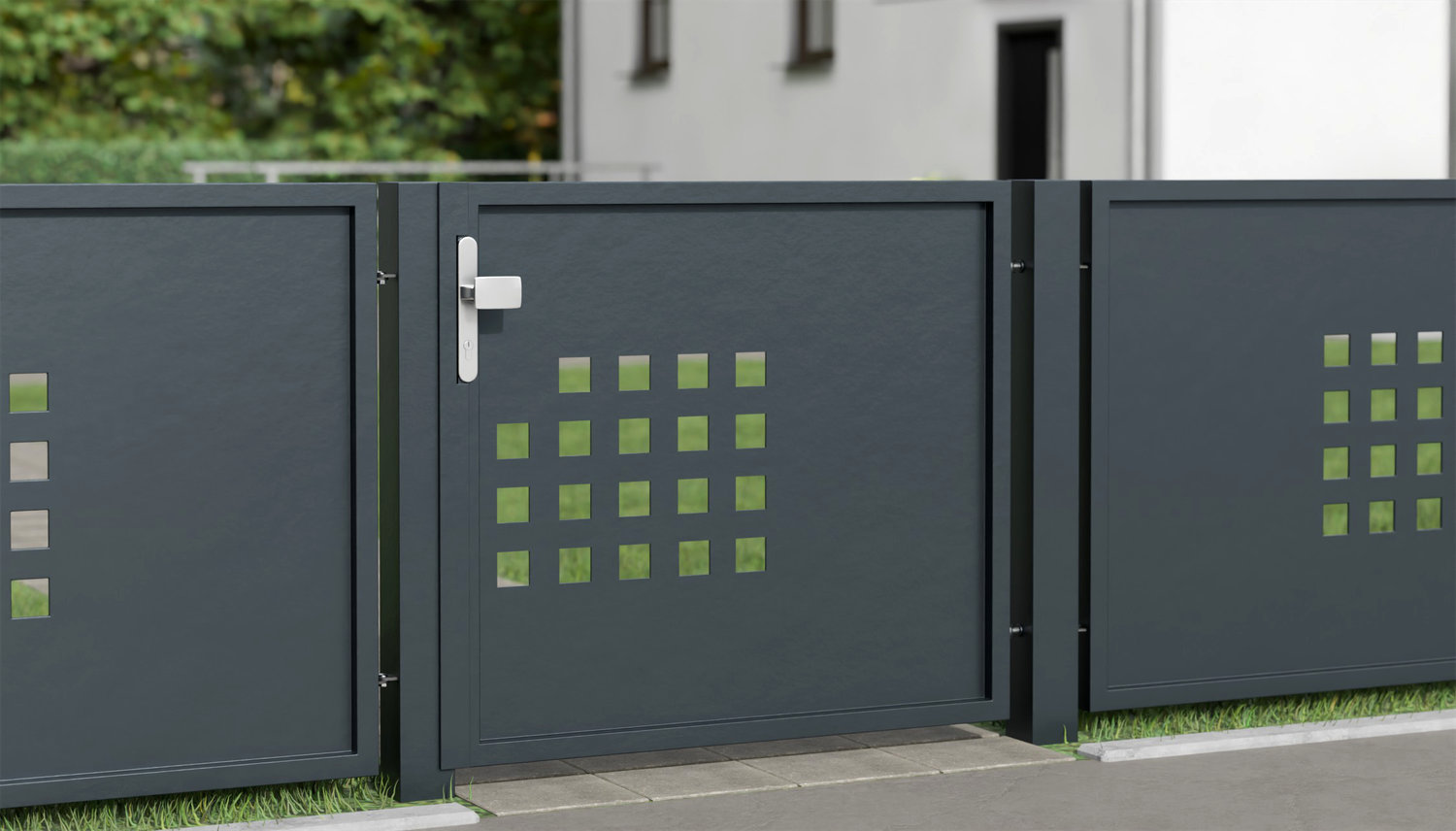 Tuindeur aluminium 1-vleugelig privacyscherm QLR, GE