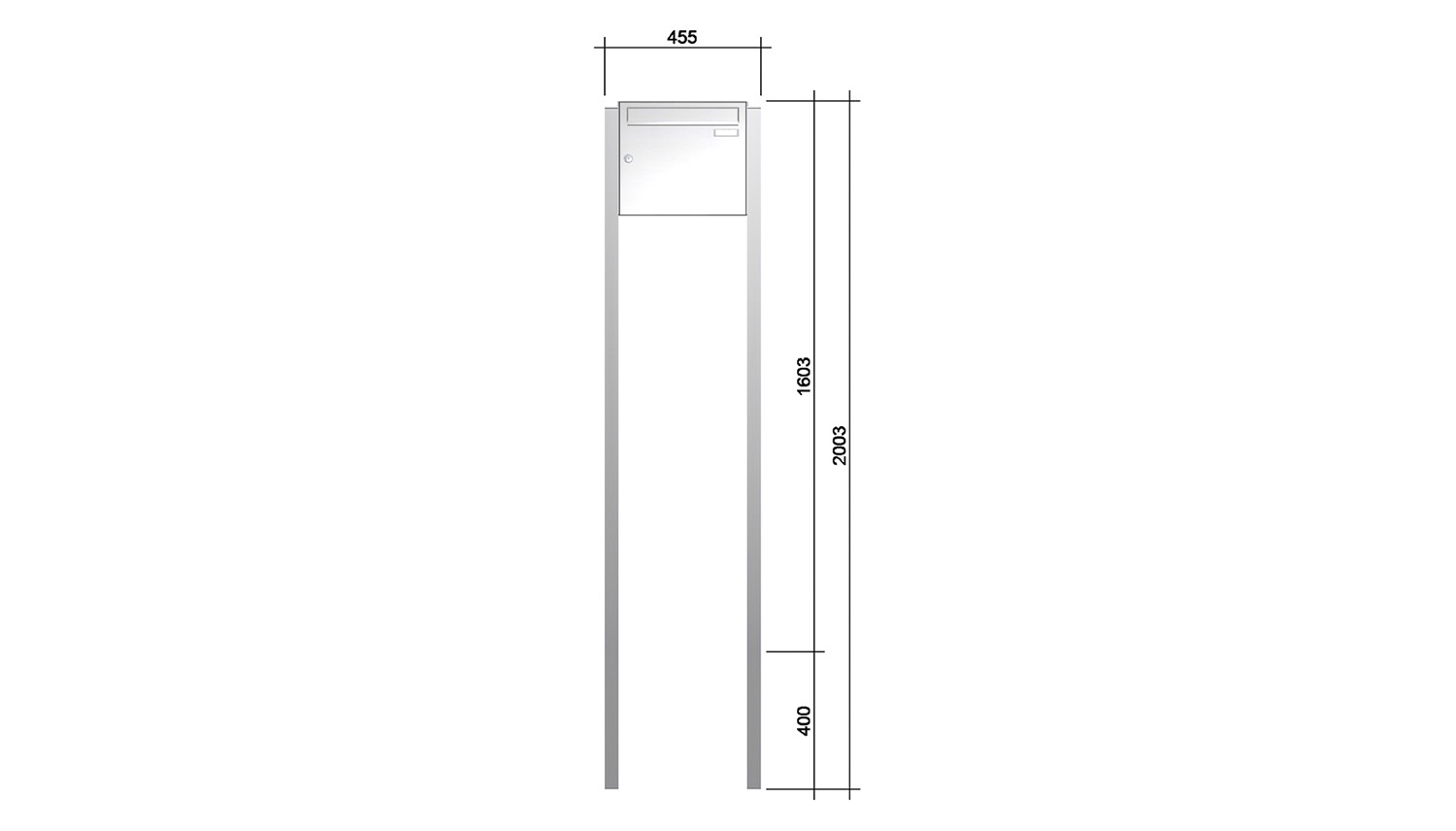 Briefkastenanlage | Freistehend | 1-fach | Senkrecht | Edelstahl