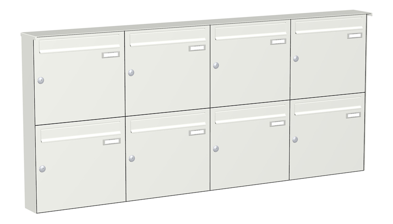 Briefkastenanlage | Aufputz | 8-fach | Senkrecht | Farbe
