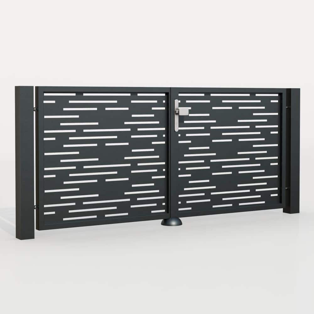 Tuinpoort aluminium 2-vleugelig lasergesneden ontwerp SF HO