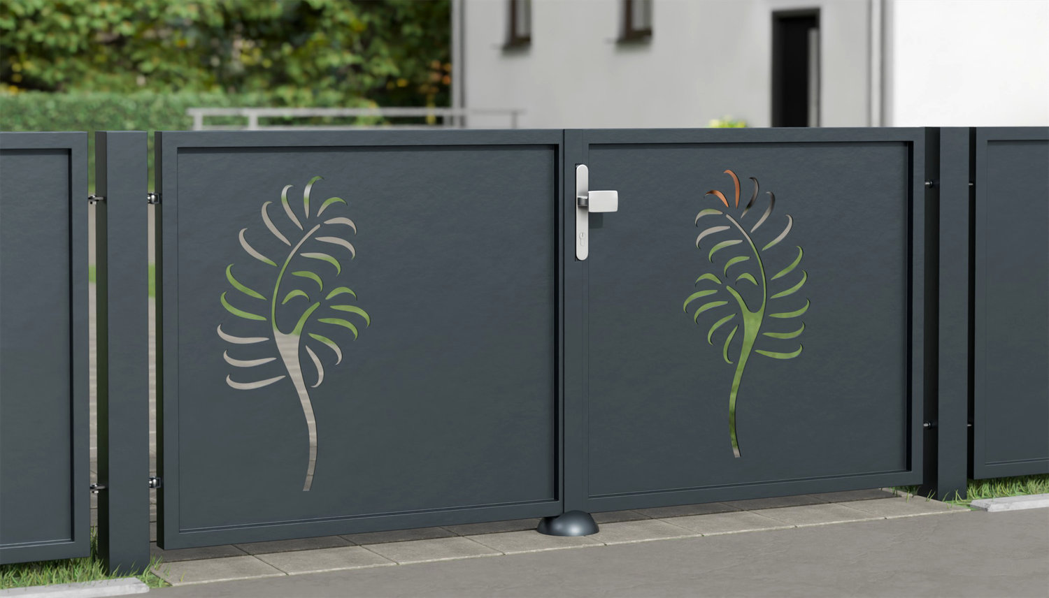 Tuinpoort aluminium 2-vleugelig privacyscherm PF, GE
