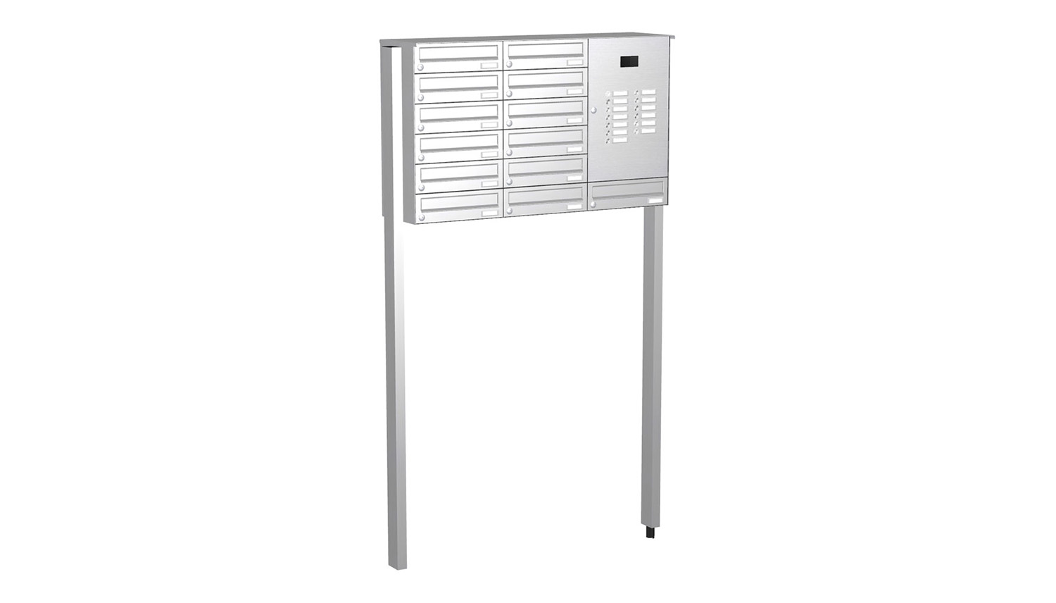 Briefkastenanlage | Freistehend | 13-fach | Waagerecht | Audio | Video | Edelstahl