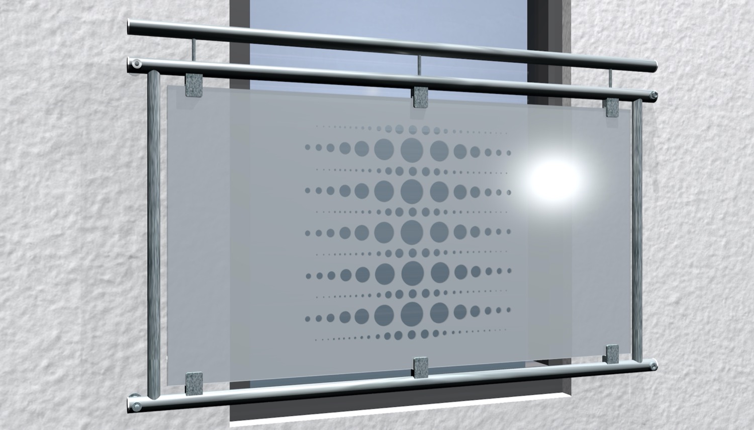 Frans balkon verzinkt design glas PE 2