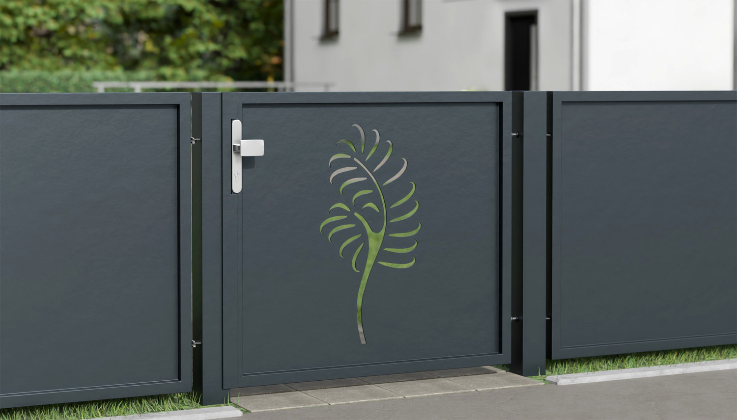 Tuindeur aluminium 1-vleugelig privacyscherm PF, GE