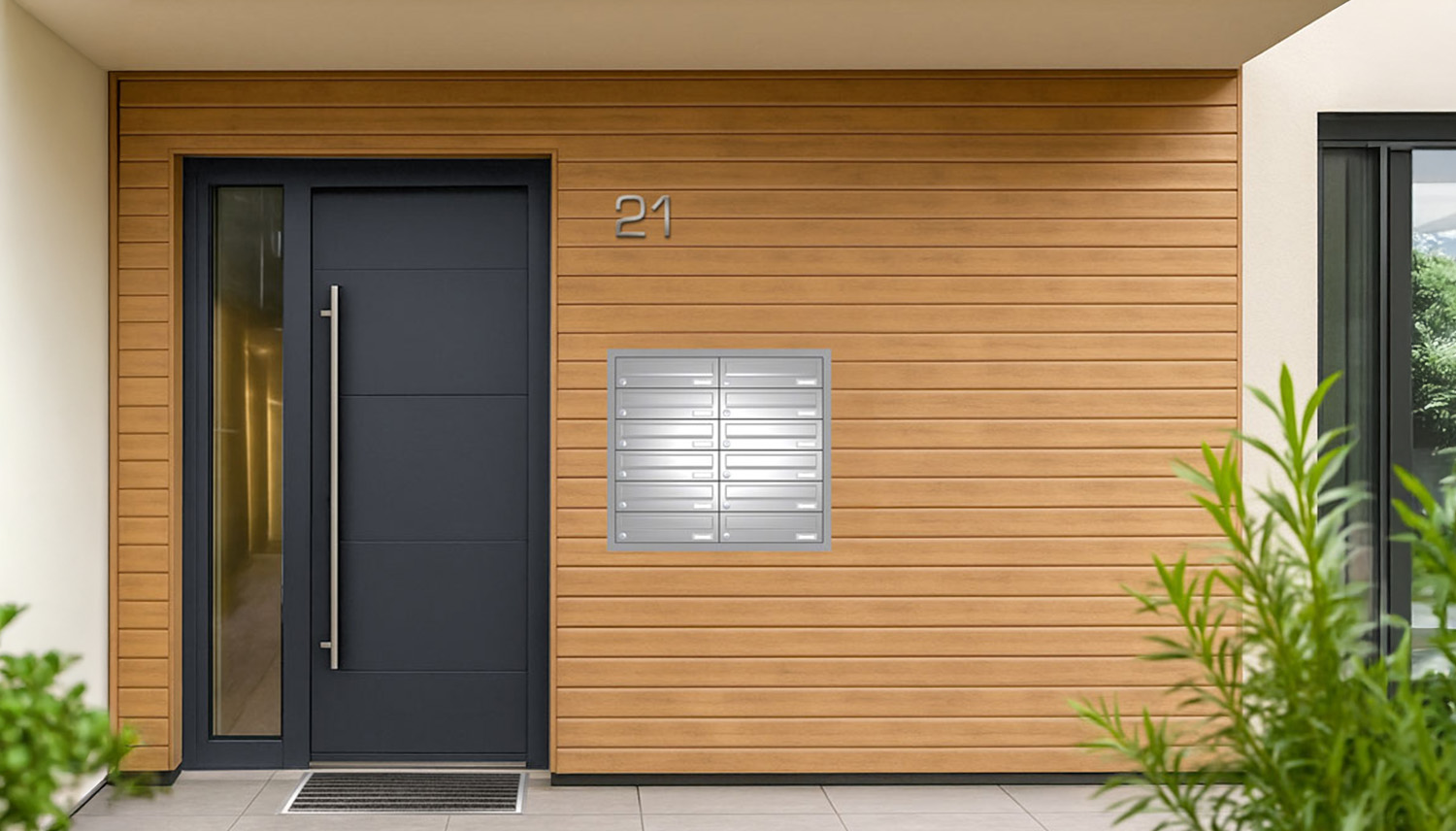 Briefkastenanlage | Unterputz | 12-fach | Waagerecht | Edelstahl