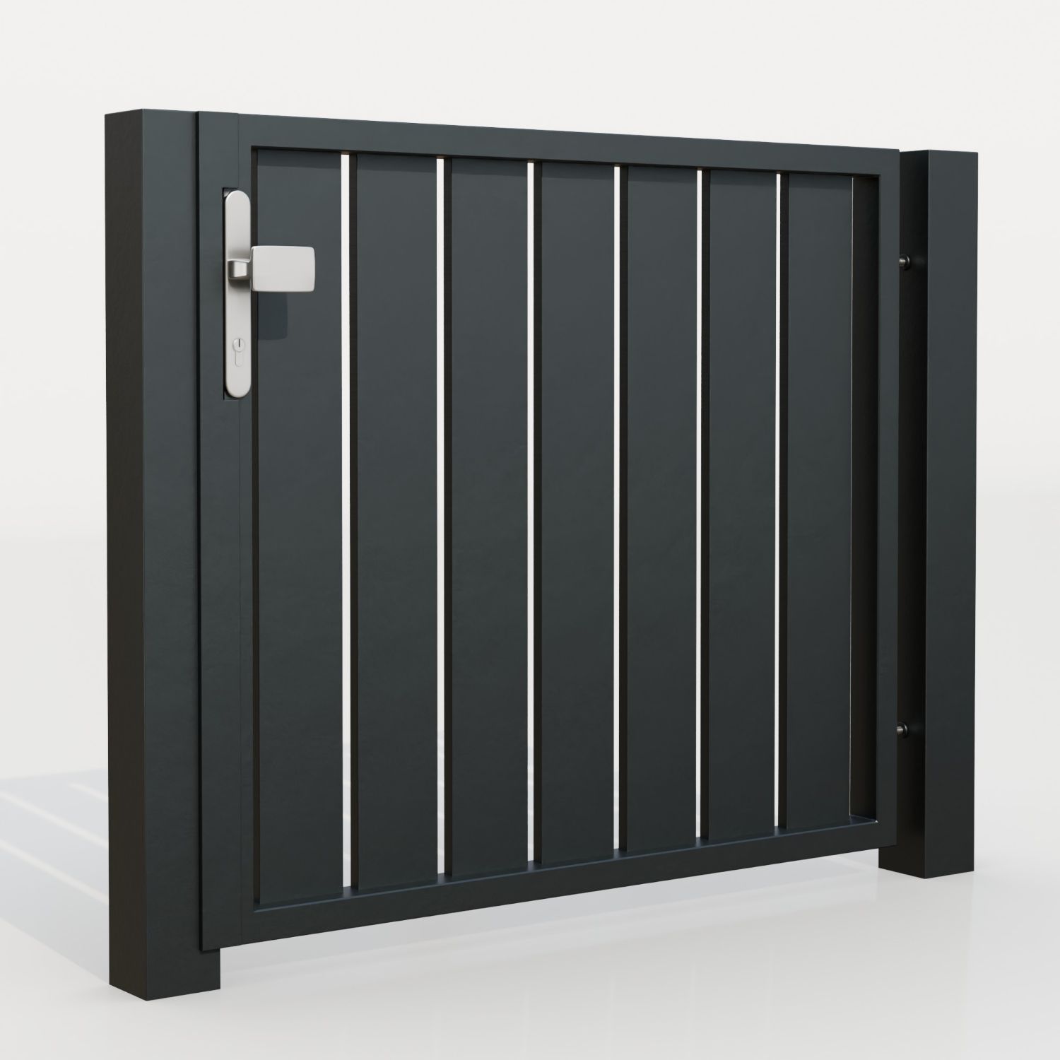 Tuindeur aluminium 1-vleugelig privacyscherm lamellen verticaal, GE