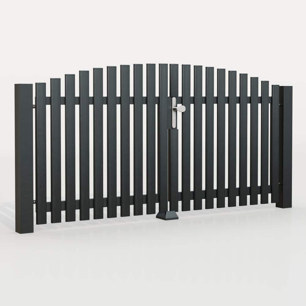 Tuinpoort Aluminium 2-vleugelig Lamellen Modern, OB