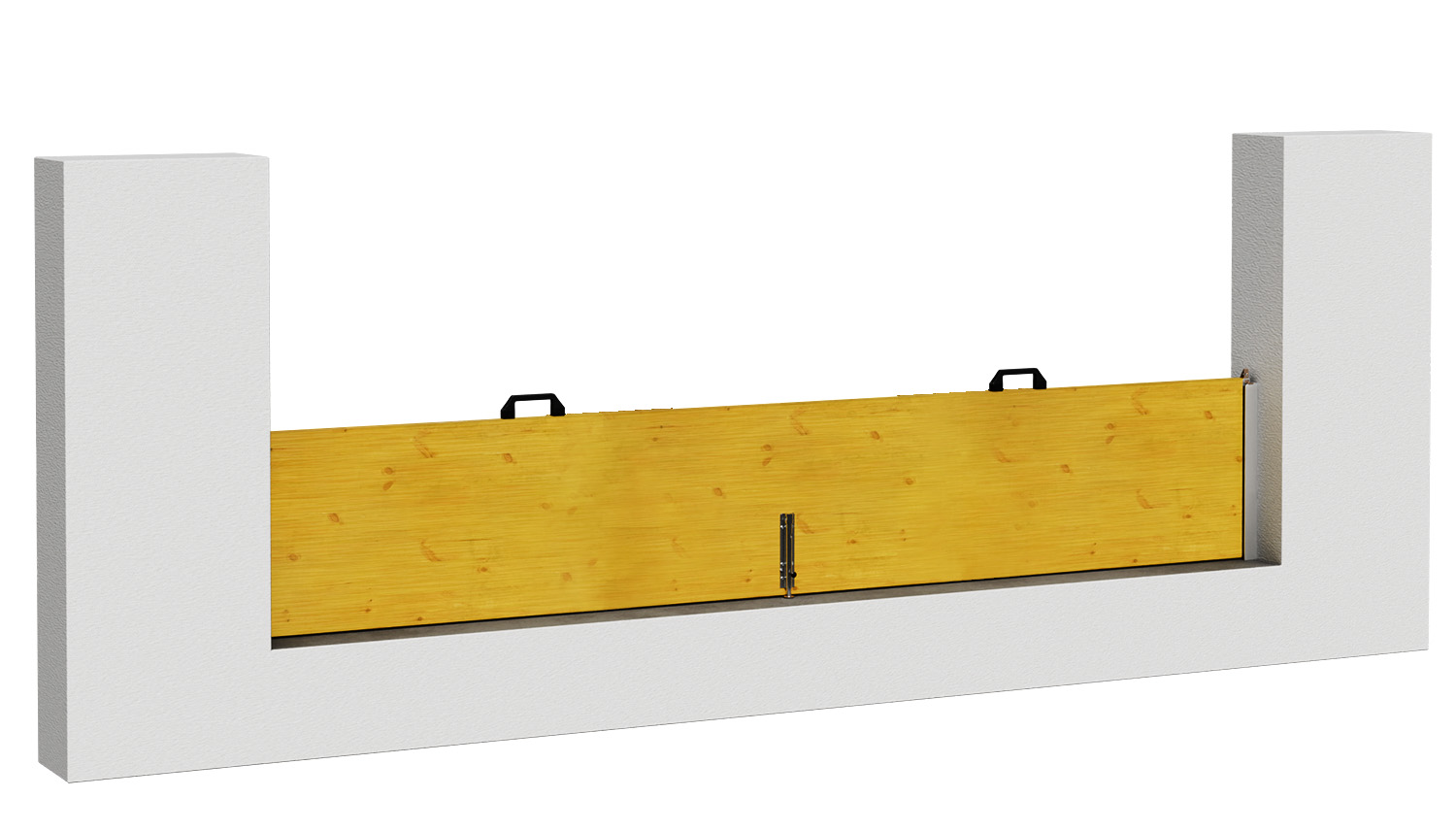 Mobile Wasserschutzwand aus Aluminium und Holz