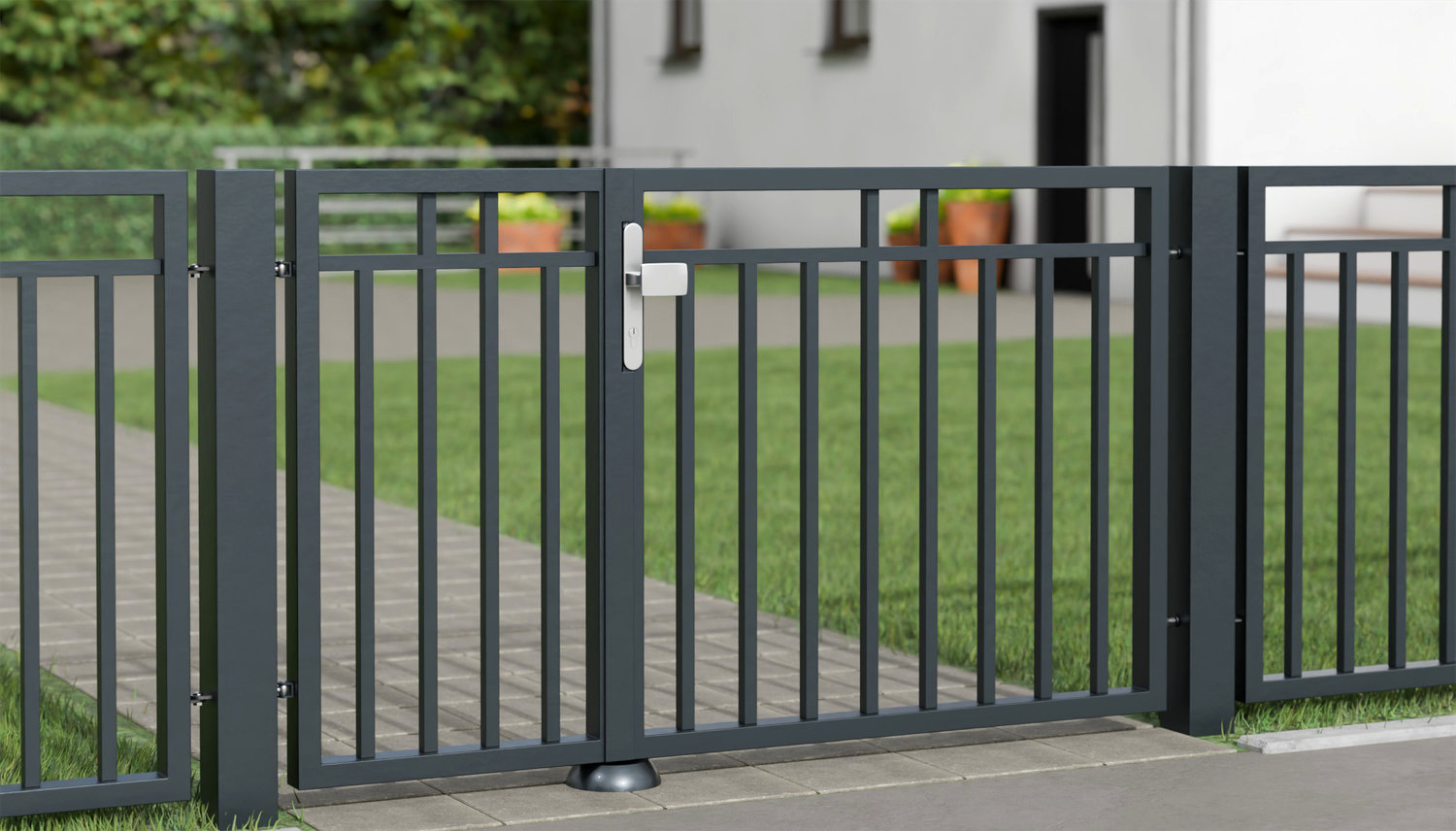 Tuindeur aluminium 2-vleugelig stangvulling, GE