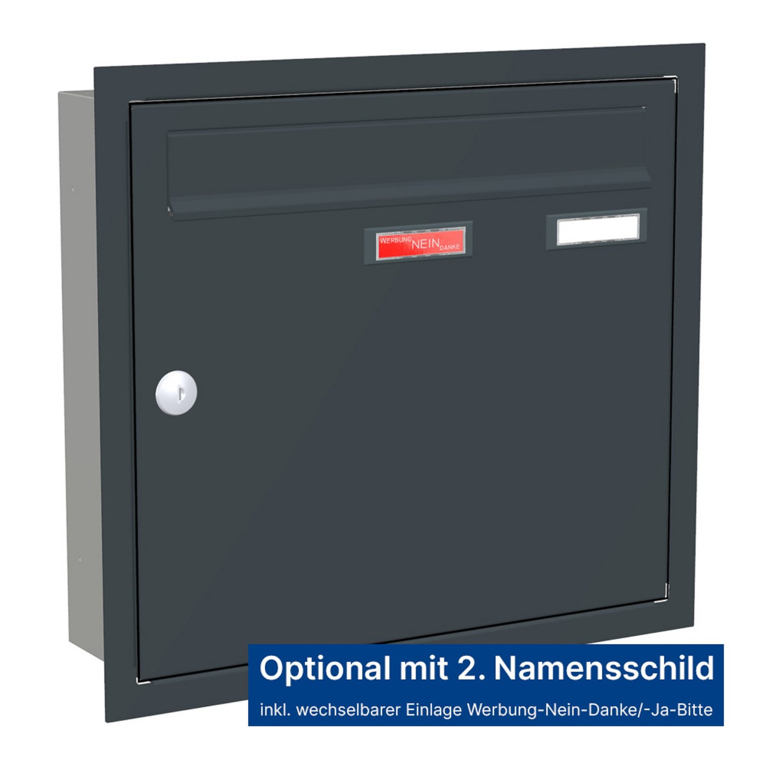 Briefkastenanlage | Unterputz | 1-fach | Senkrecht | Farbe