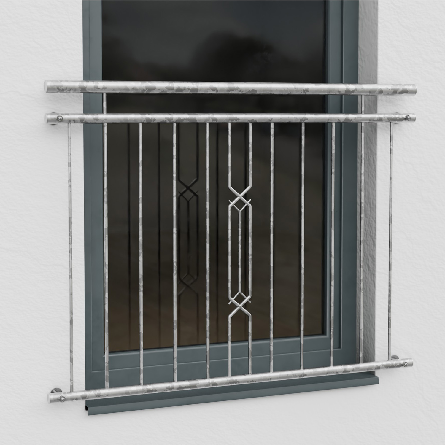 Frans balkon verzinkt 6-hoek II Ornament 