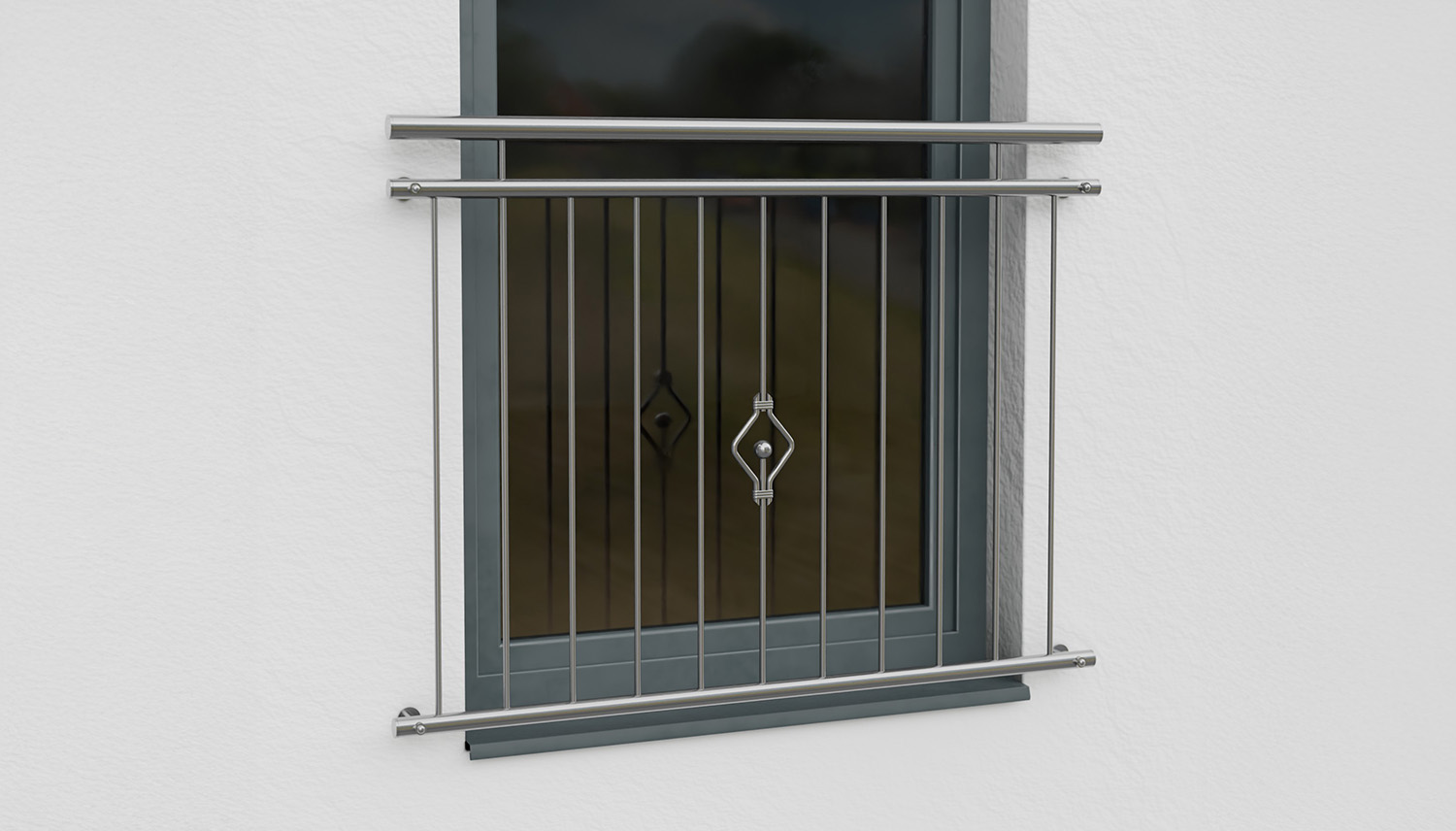 Frans balkon roestvrij staal bal ornament 