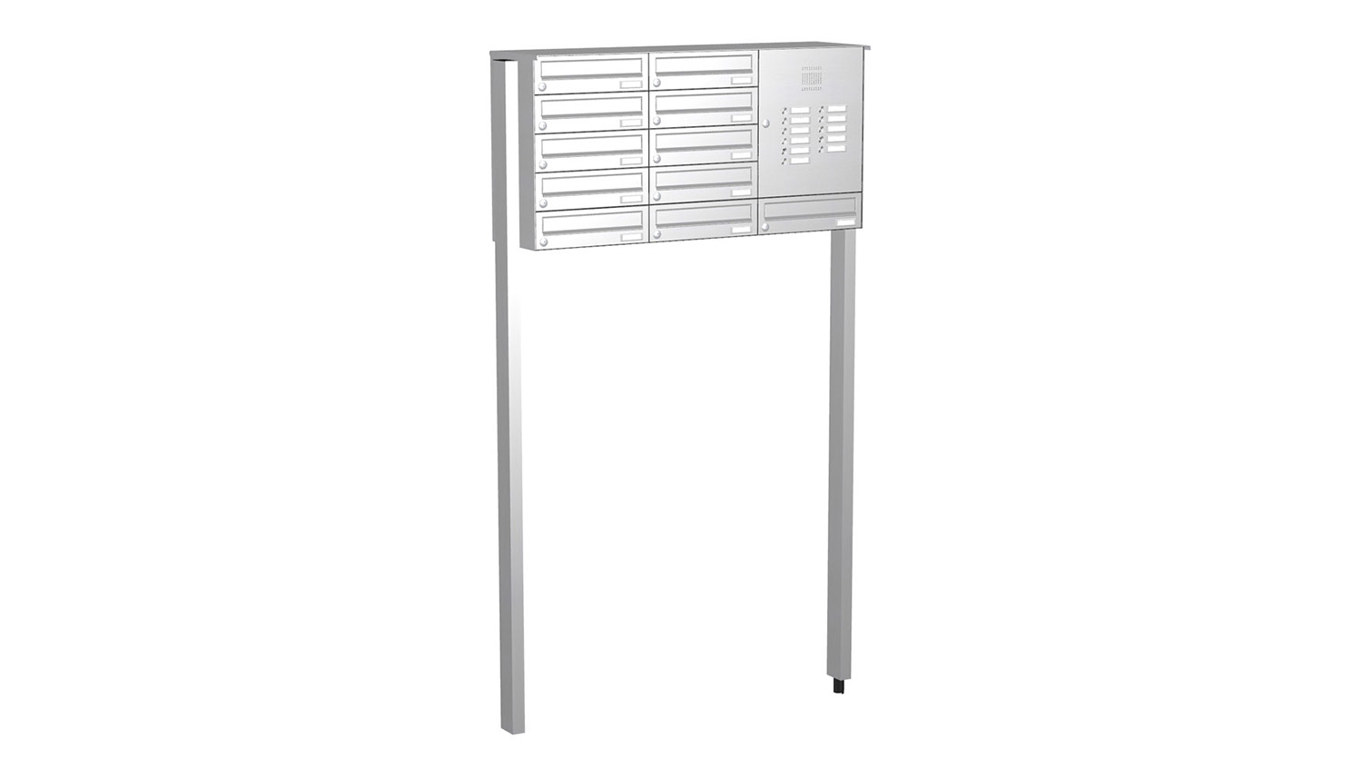 Briefkastenanlage | Freistehend | 11-fach | Waagerecht | Audio | Video | Edelstahl