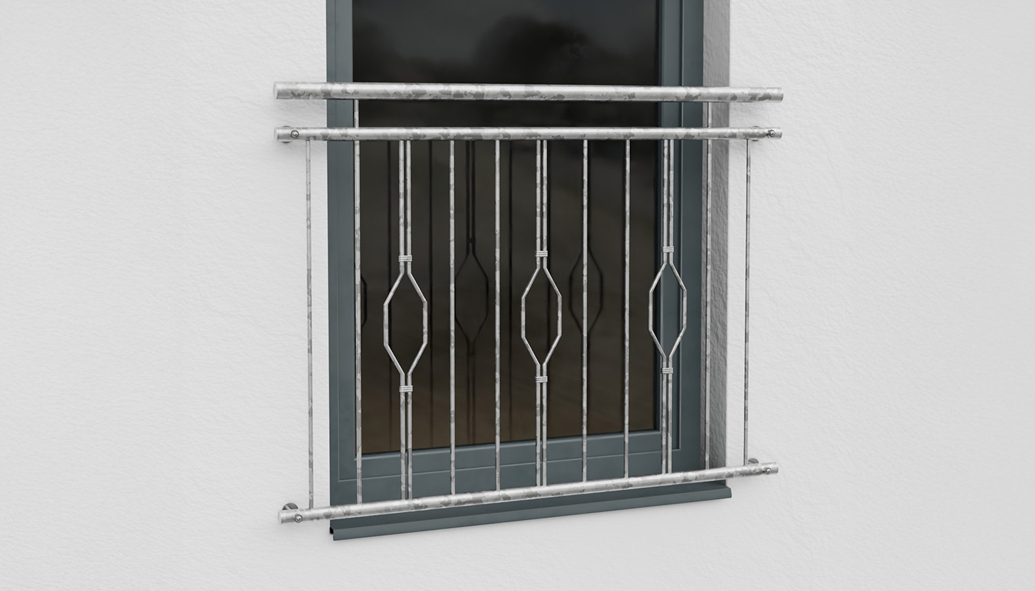 Frans Balkon Verzinkt 6-hoekig Driedubbel Ornament 