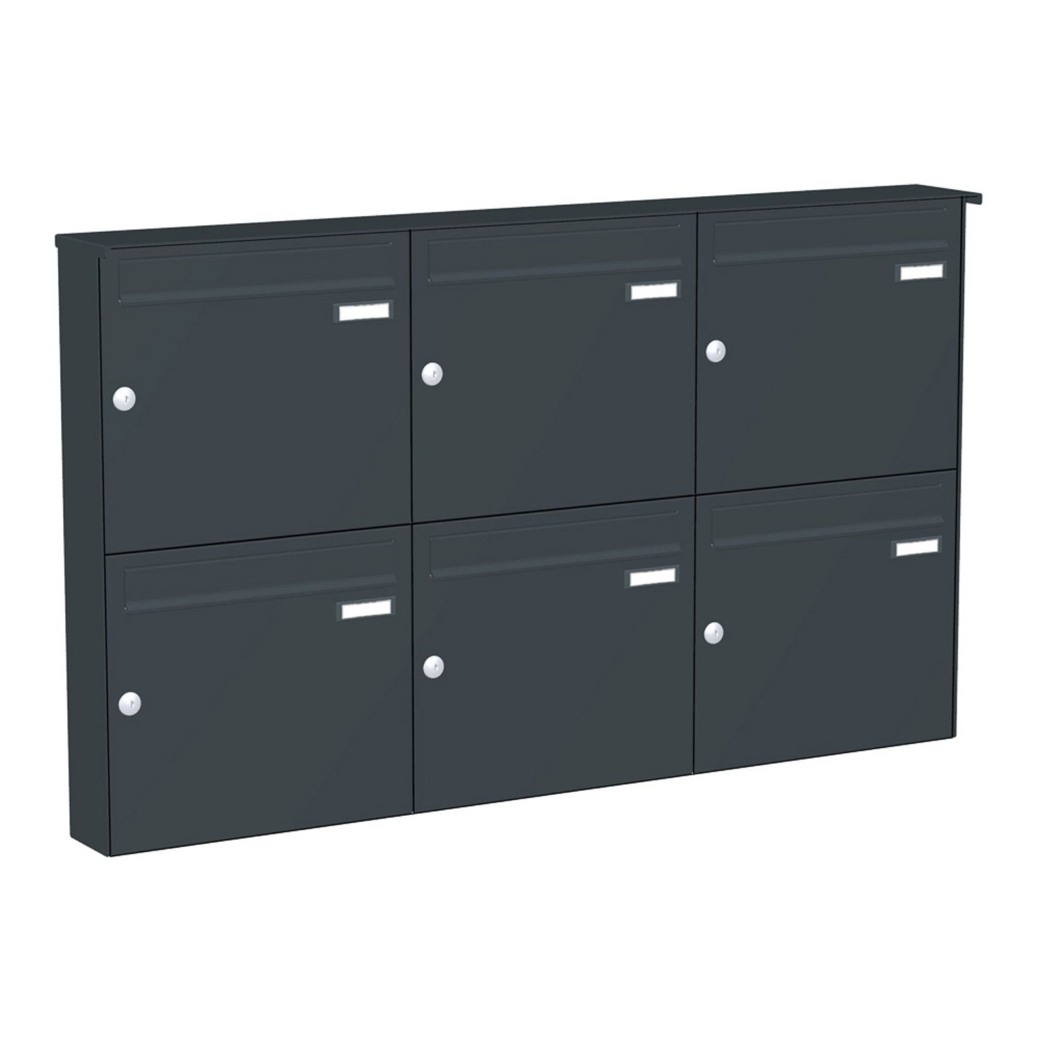 Briefkastenanlage | Aufputz | 6-fach | Senkrecht | Farbe