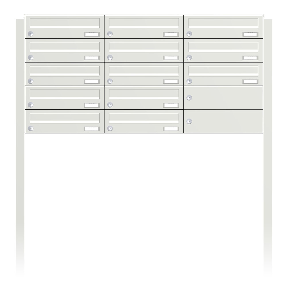 Briefkastenanlage | Freistehend | 13-fach | Waagerecht | Farbe