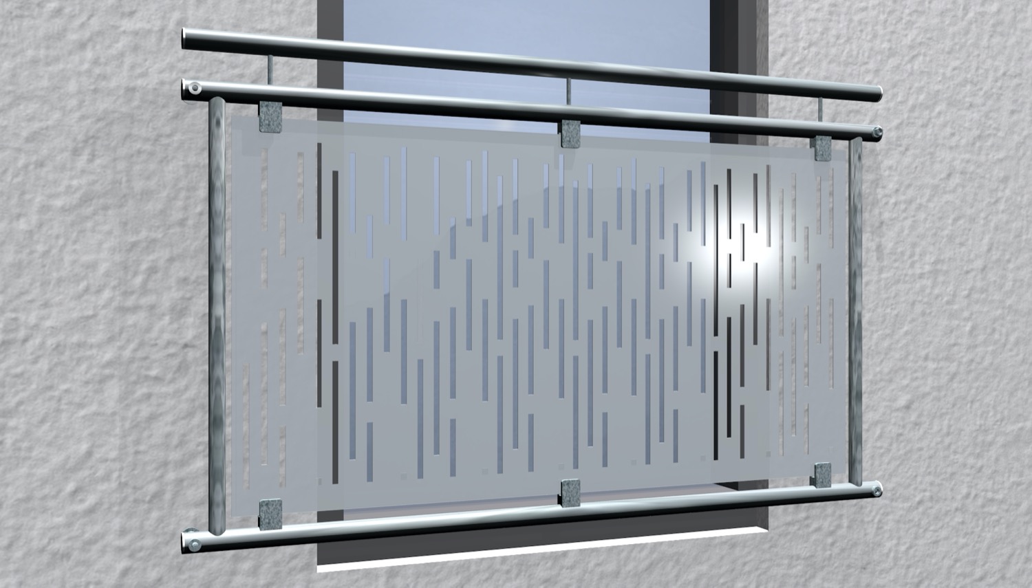 Frans balkon verzinkt design glas SF VE