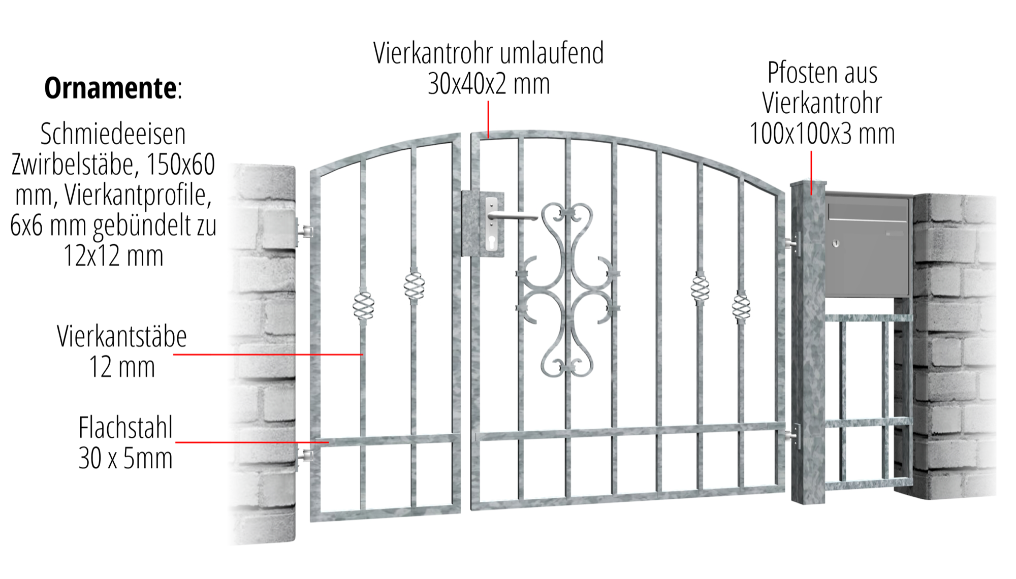 Tuindeur verzinkt 2-vleugelig, OB, BK