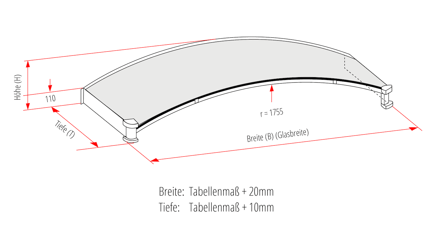 Aluminium luifel RON-MO