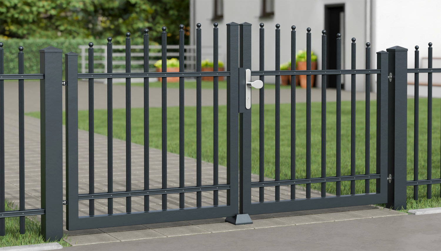 Tuinpoort aluminium 2-vleugelig Palisades Classic, OB