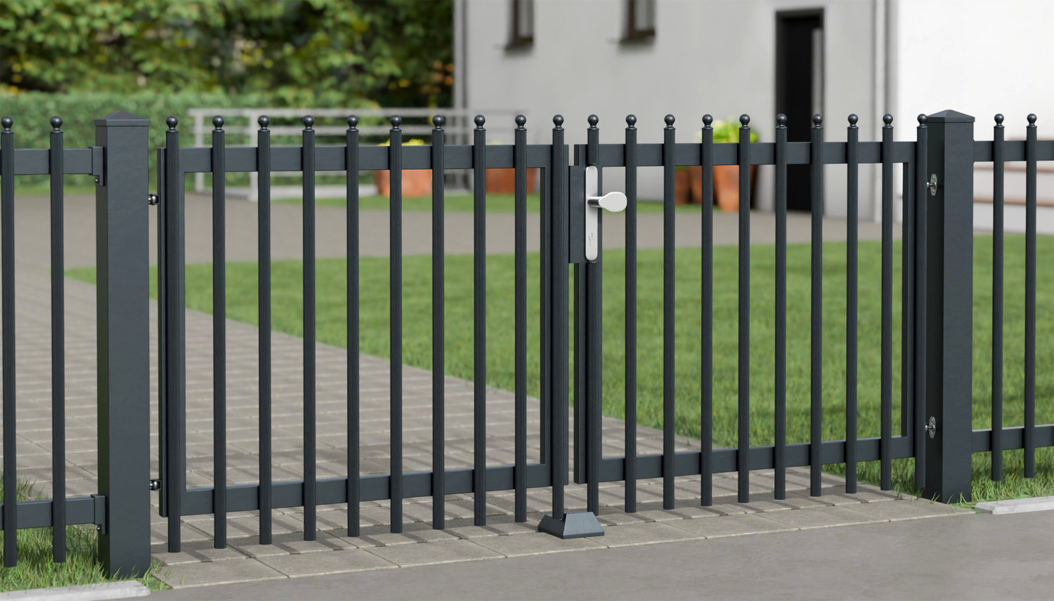 Tuinpoort Aluminium 2-vleugelig Palissaden Elegant, GE