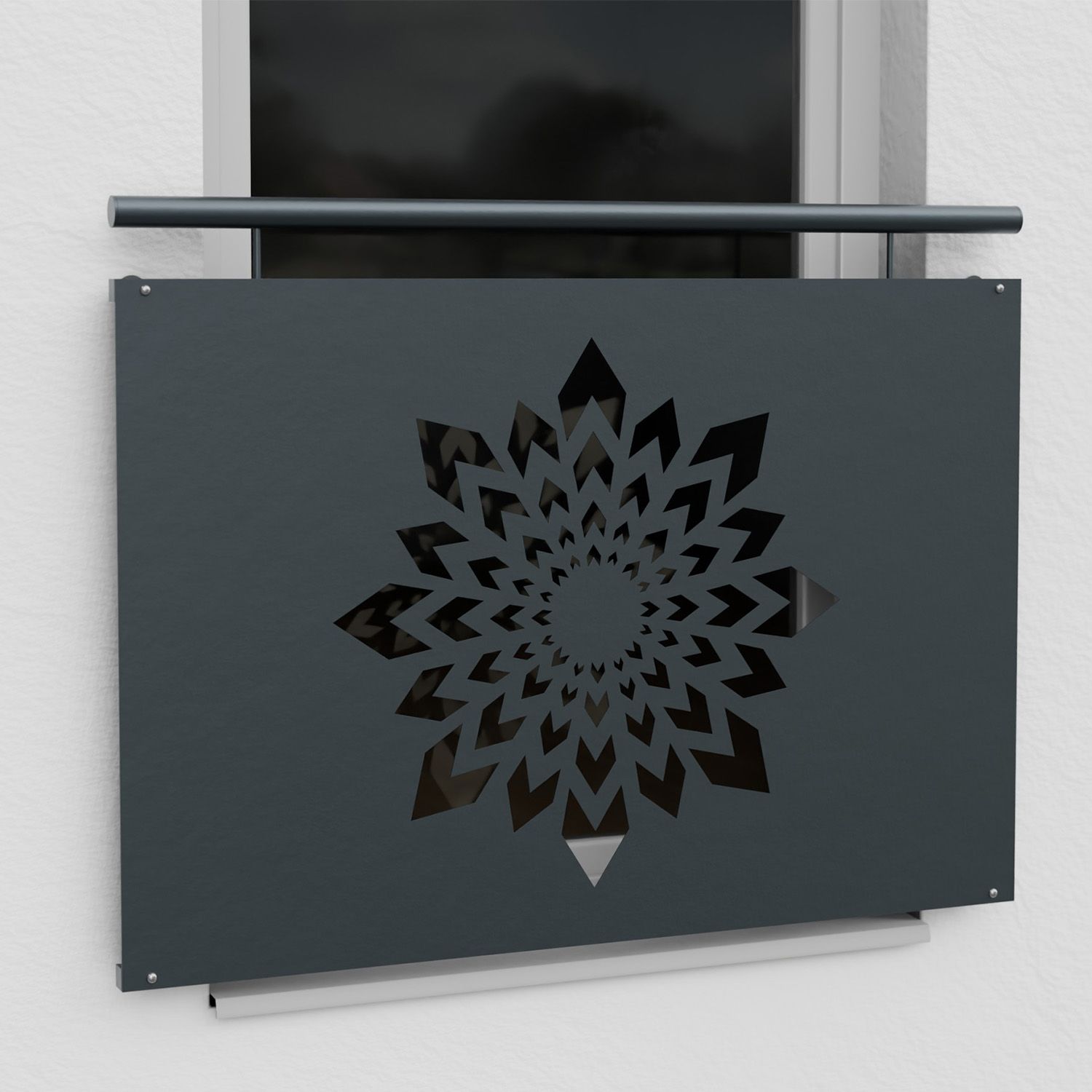 Frans Balkon Verzinkt Design Blad Kristal