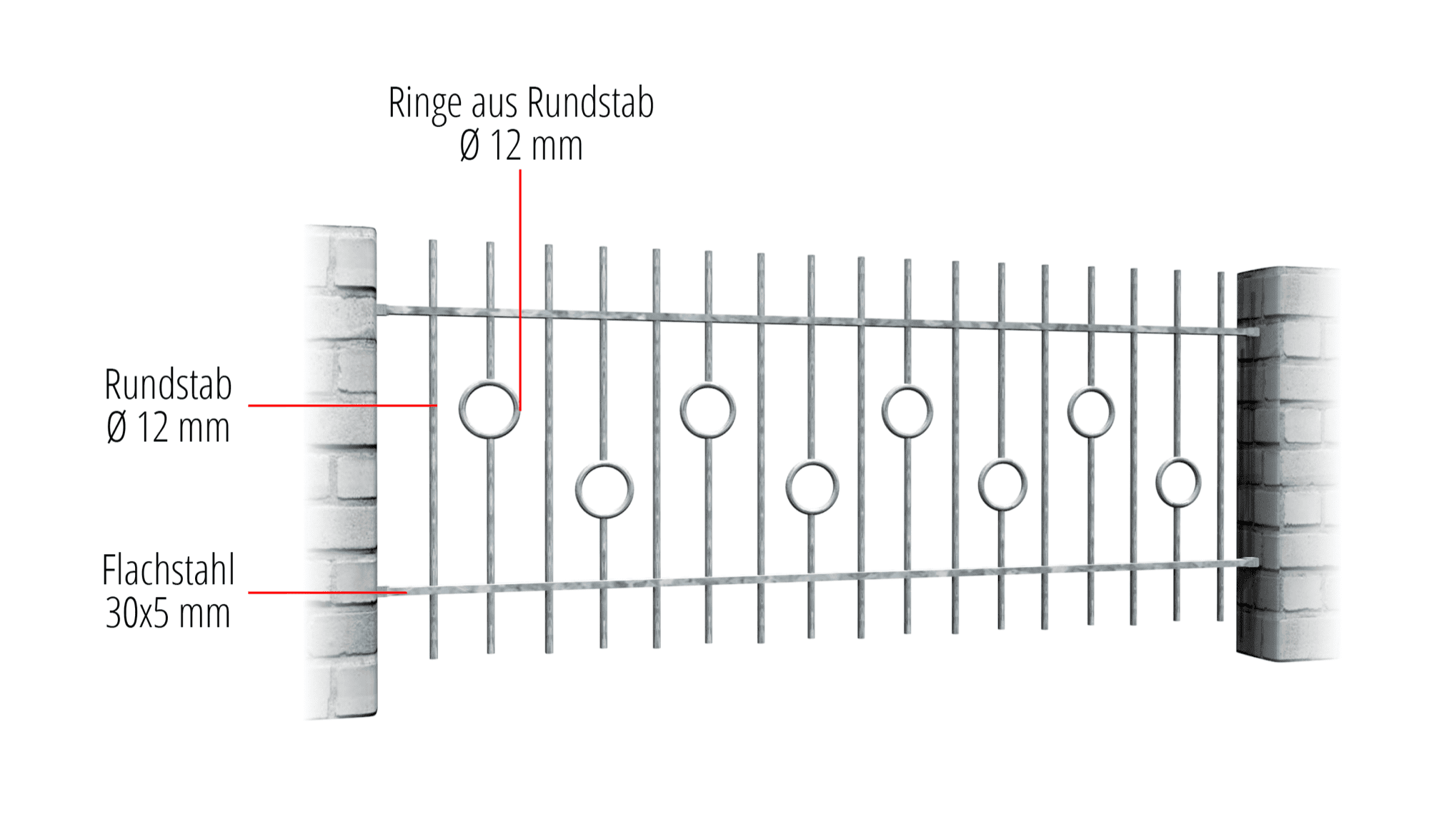 Tuinafscheiding verzinkt cirkel staaf, GE