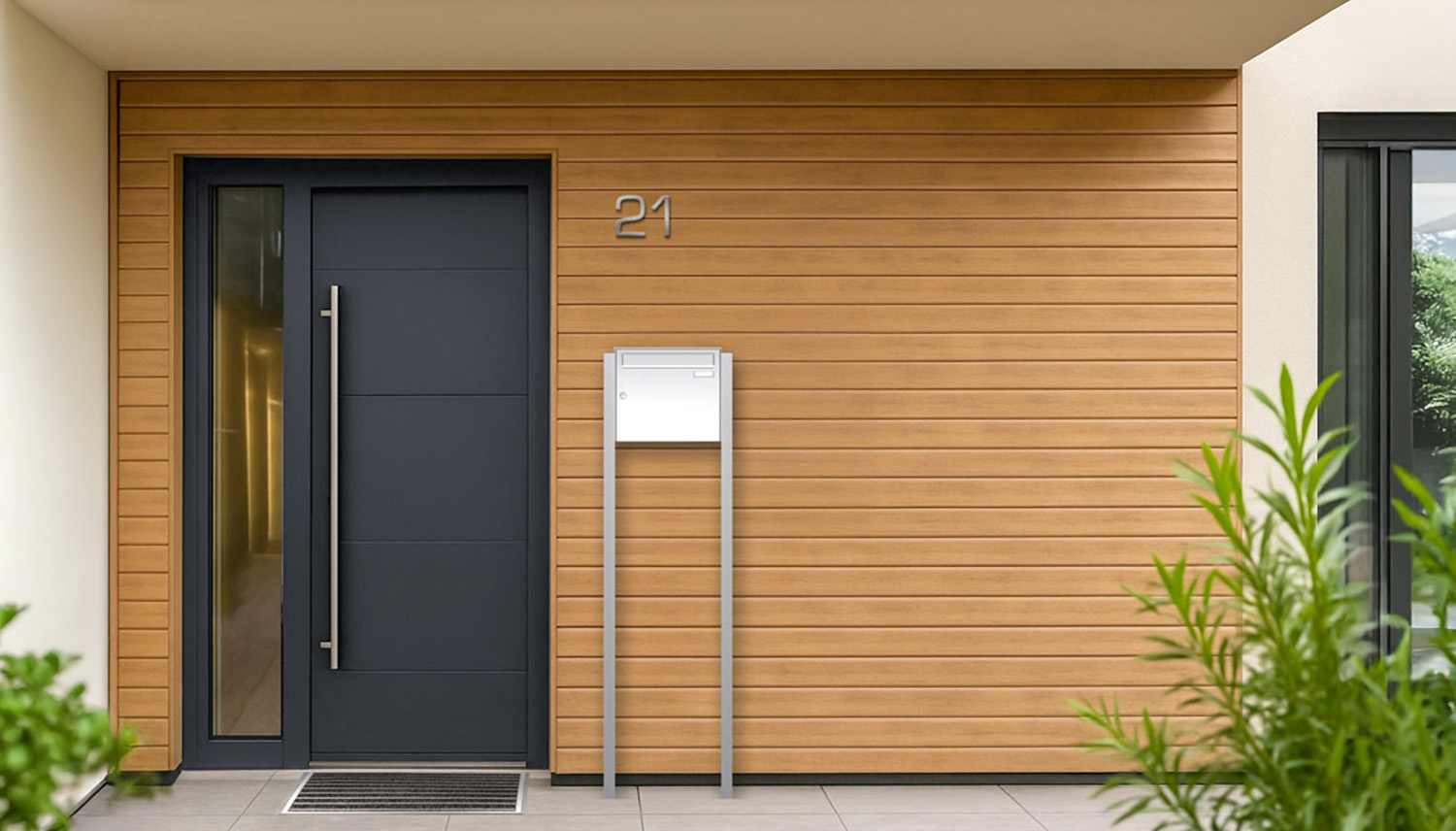 Briefkastenanlage | Freistehend | 1-fach | Senkrecht | Edelstahl