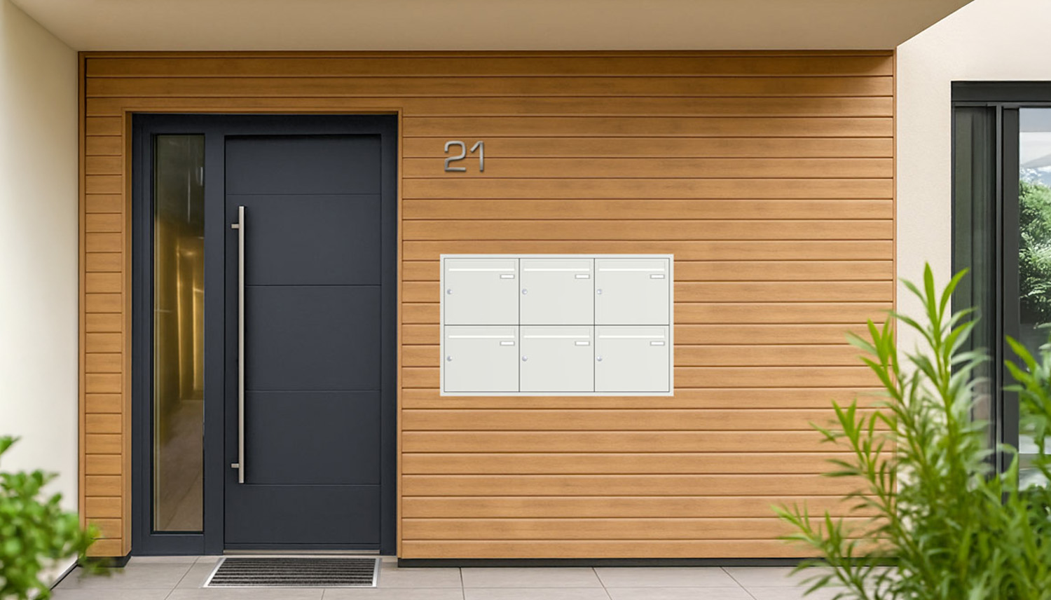 Briefkastenanlage | Unterputz | 6-fach | Senkrecht | Farbe