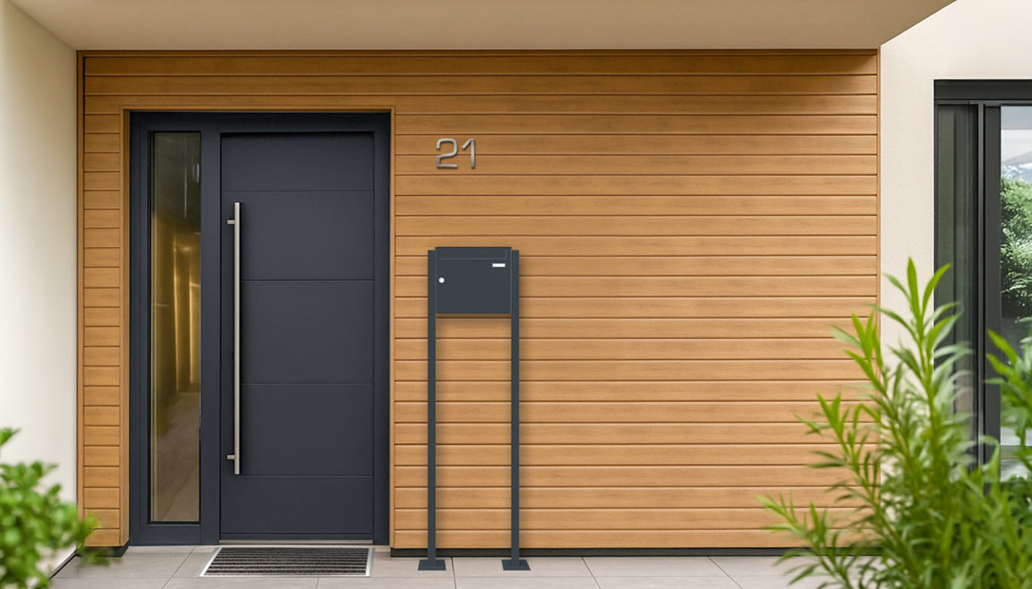 Briefkastenanlage | Freistehend | 1-fach | Senkrecht | Farbe