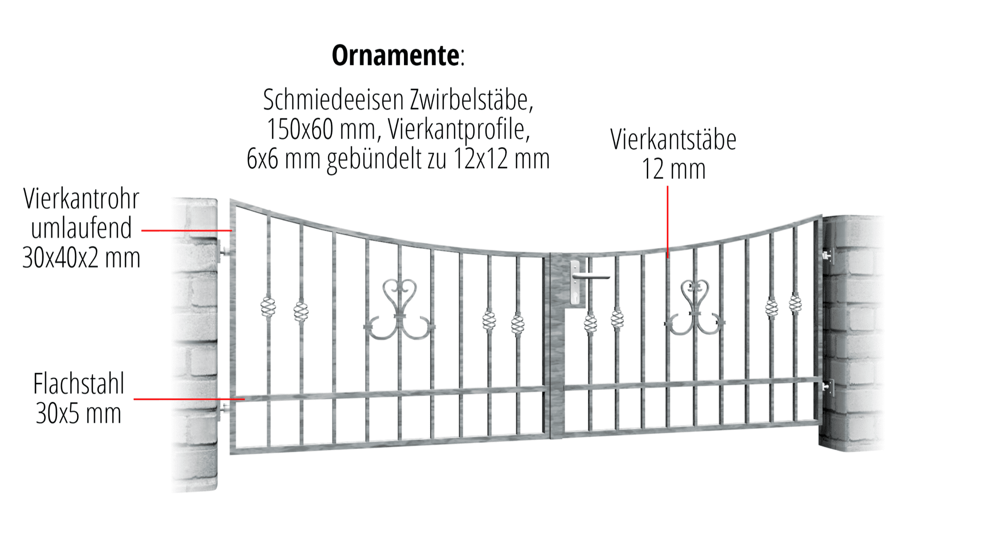 Tuinpoort verzinkt 2-vleugelig, UB