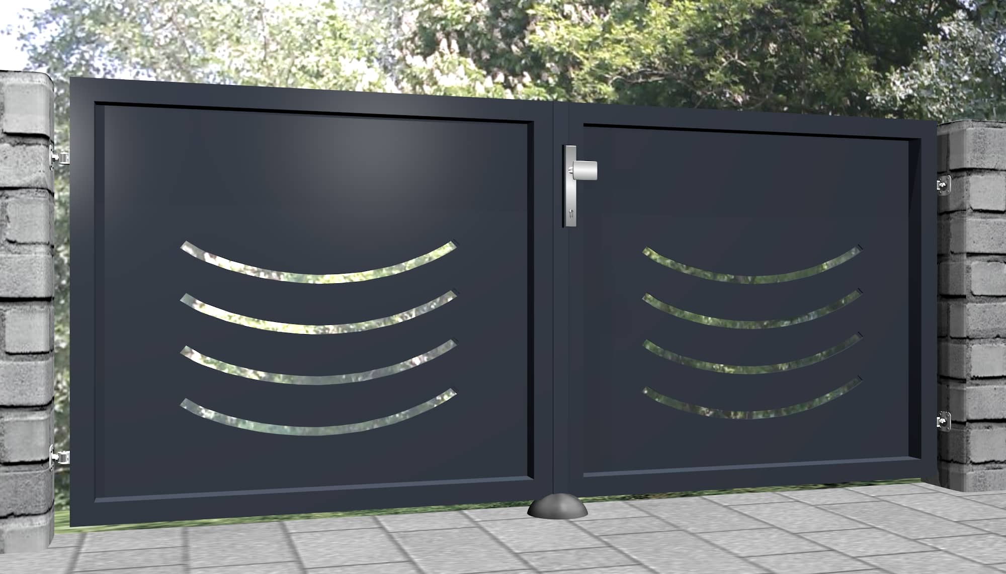 Tuinpoort aluminium 2-vleugelig privacyscherm SN, GE