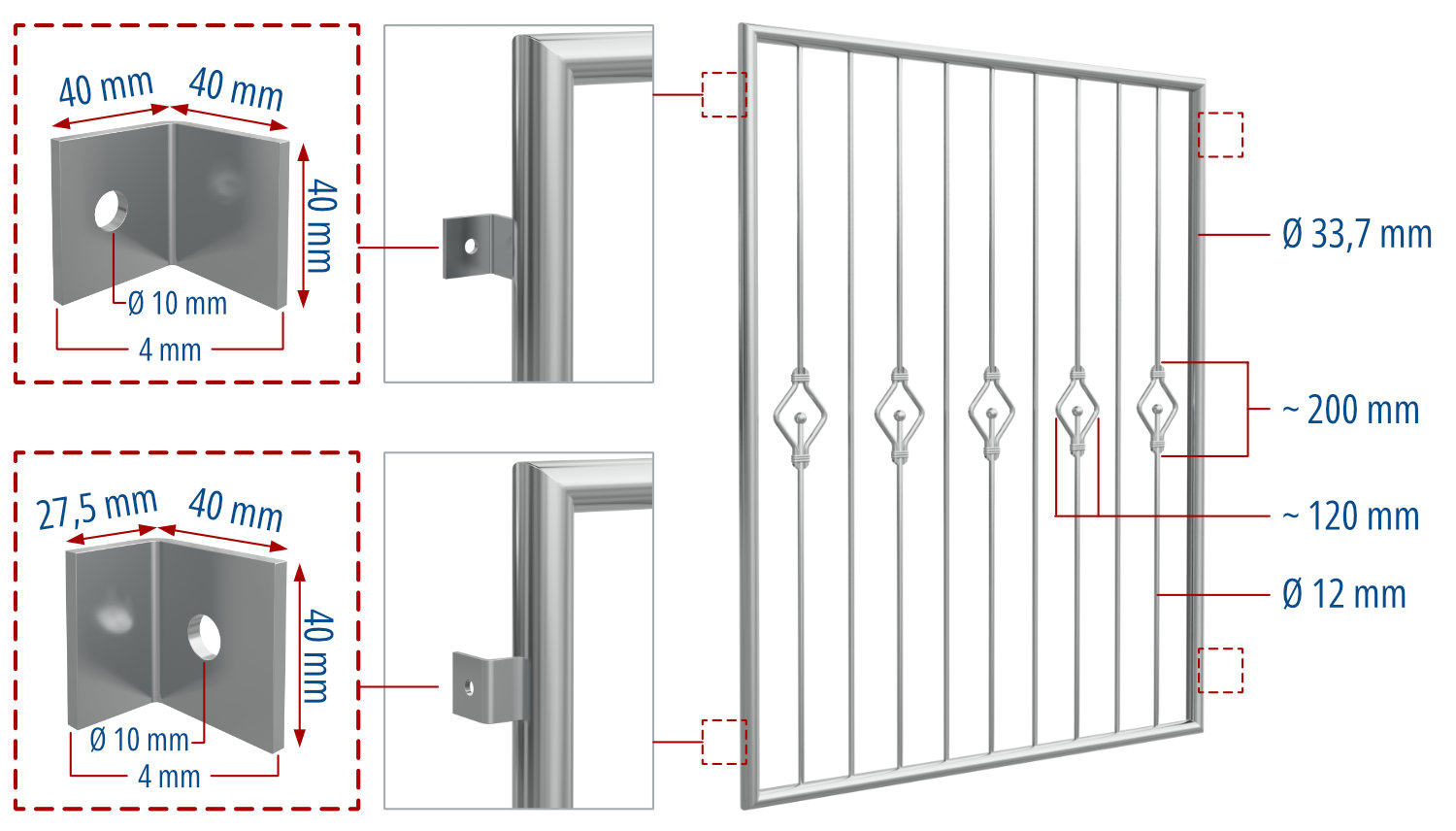 Traliewerk roestvrij staal staart