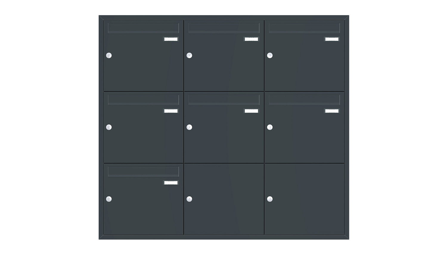 Briefkastenanlage | Unterputz | 7-fach | Senkrecht | Farbe