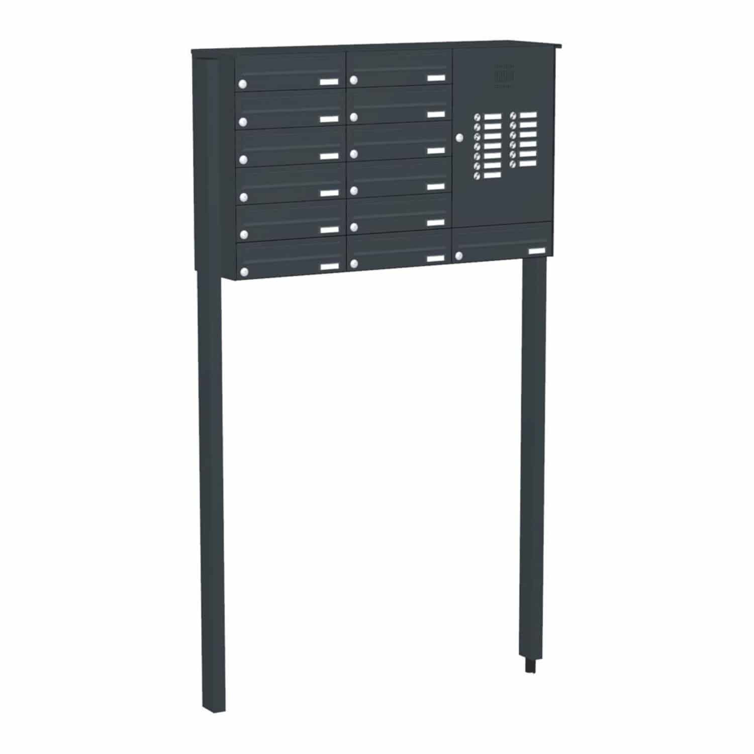 Briefkastenanlage | Freistehend | 13-fach | Waagerecht | Audio | Video | Farbe