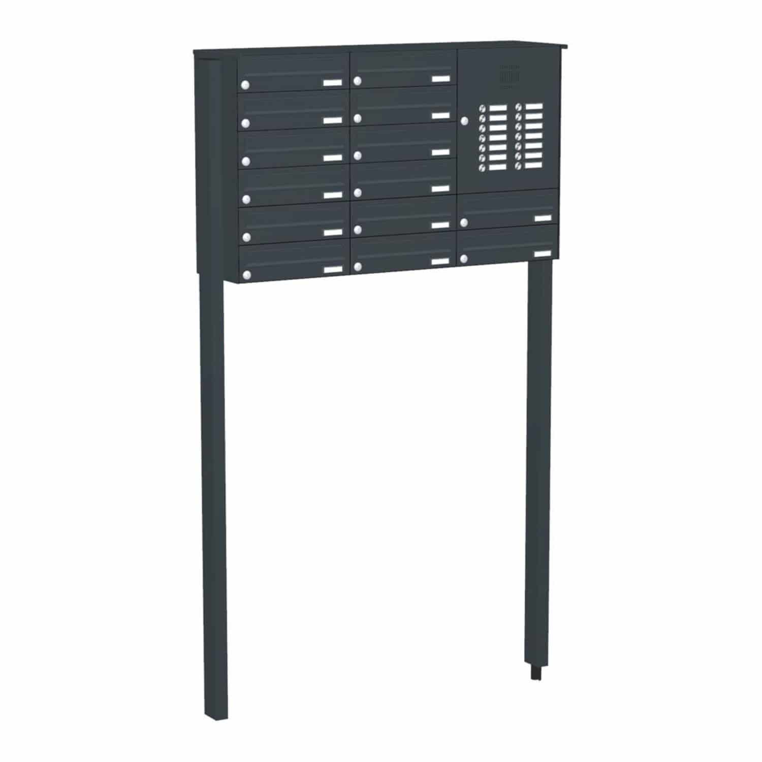 Briefkastenanlage | Freistehend | 14-fach | Waagerecht | Audio | Video | Farbe