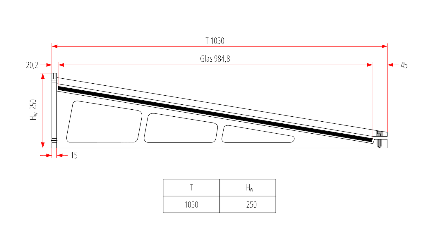 Aluminium luifel LIV-MO