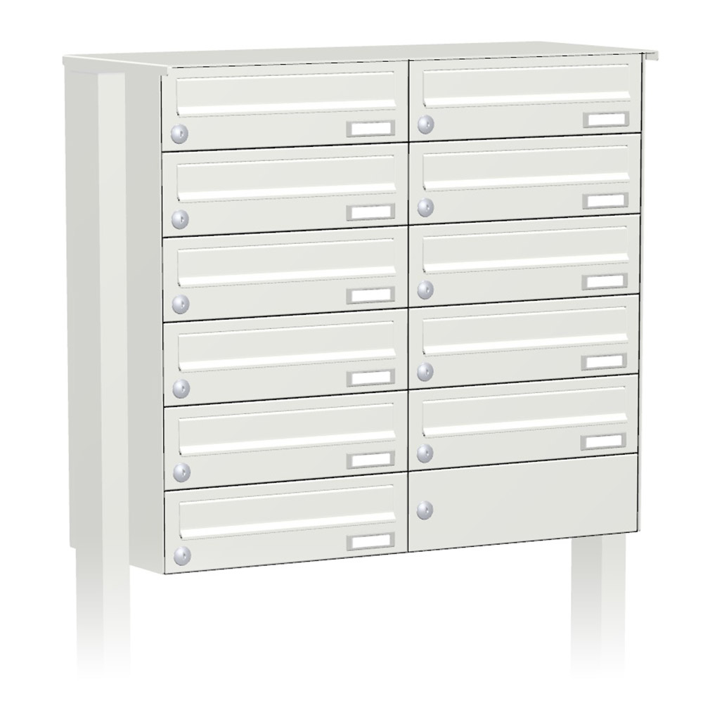 Briefkastenanlage | Freistehend | 11-fach | Waagerecht | Farbe