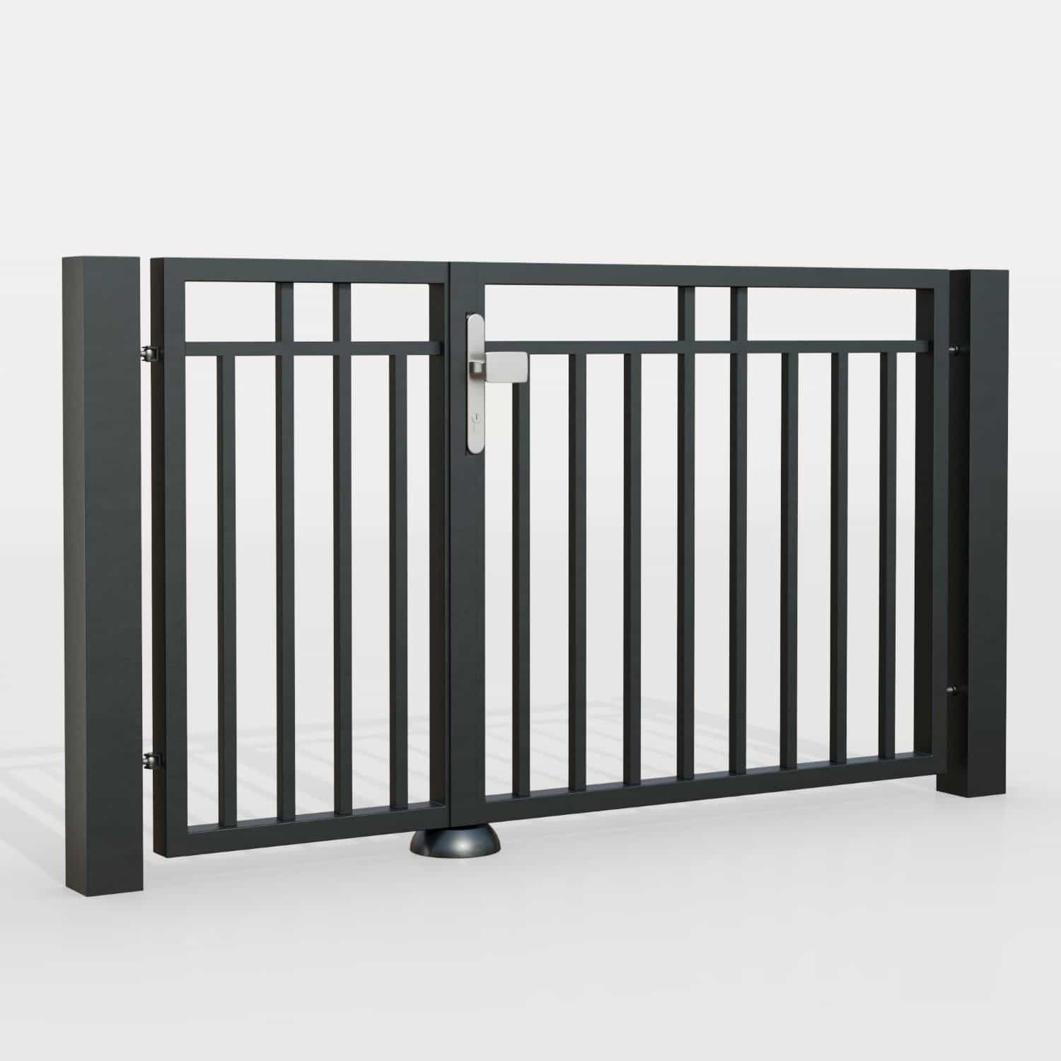 Tuindeur aluminium 2-vleugelig privacyscherm Lamellen, GE