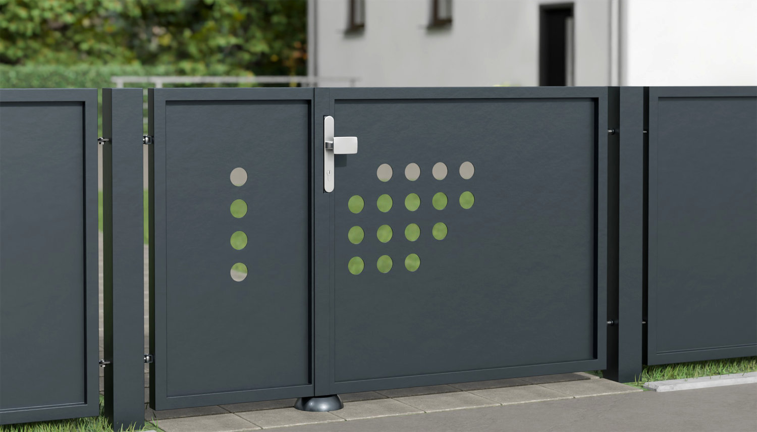 Tuindeur aluminium 2-vleugelig privacyscherm RLH, GE