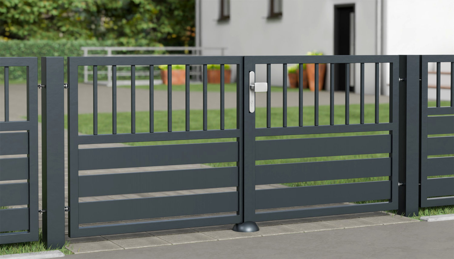 Tuinpoort aluminium 2-vleugelig privacyscherm KSV 1, GE