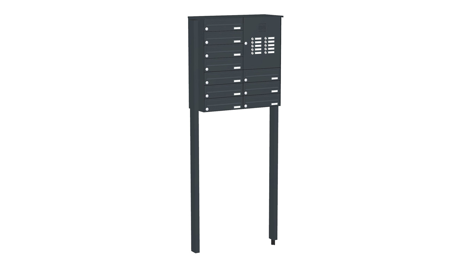 Briefkastenanlage | Freistehend | 10-fach | Waagerecht | Audio | Video | Farbe