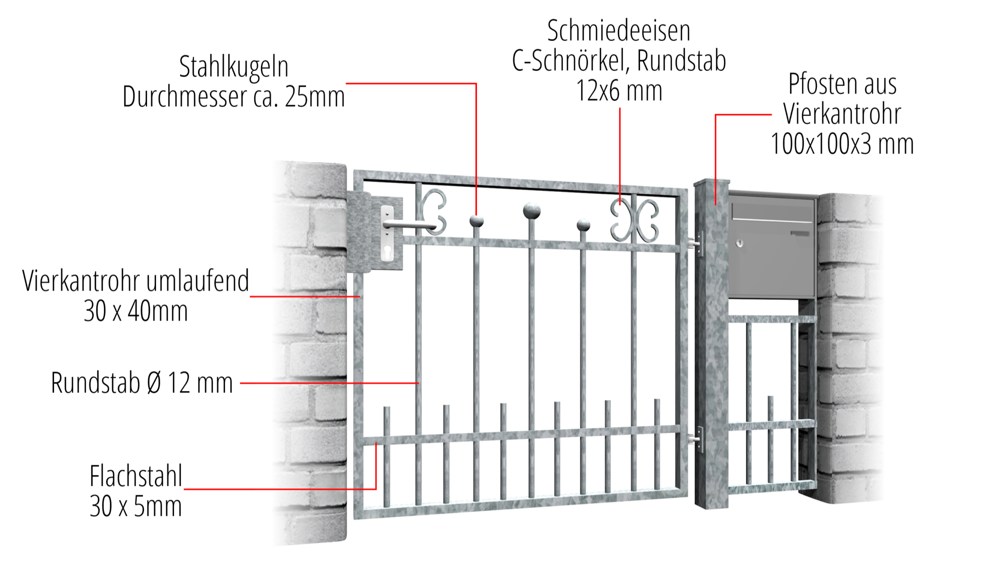 Tuindeur verzinkt 1-vleugelig Berlijn, GE, BK