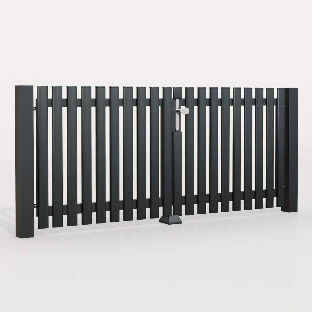 Tuinpoort Aluminium 2-vleugelig Lamellen Modern, GE